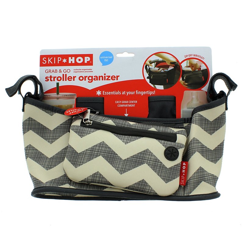 Grab & Go Chevron New Stroller Organizer with Cup Holders 
