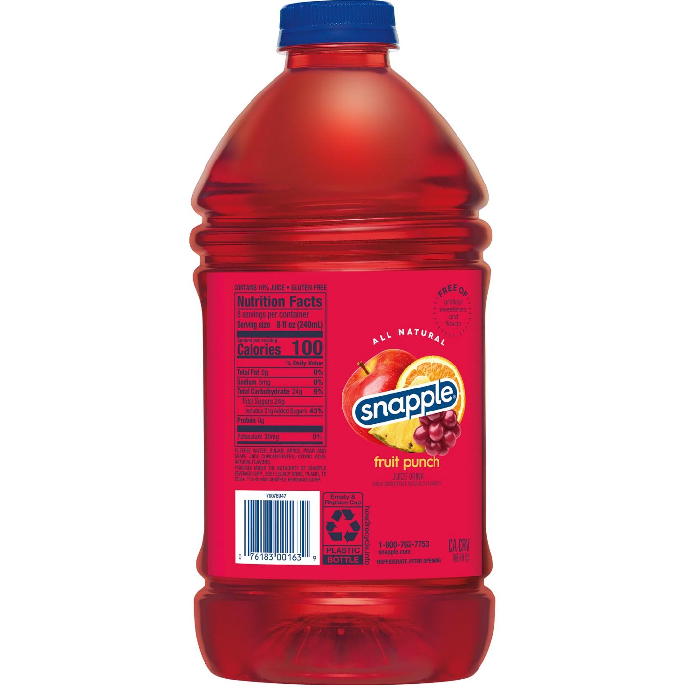 Snapple Fruit Punch; image 2 of 4