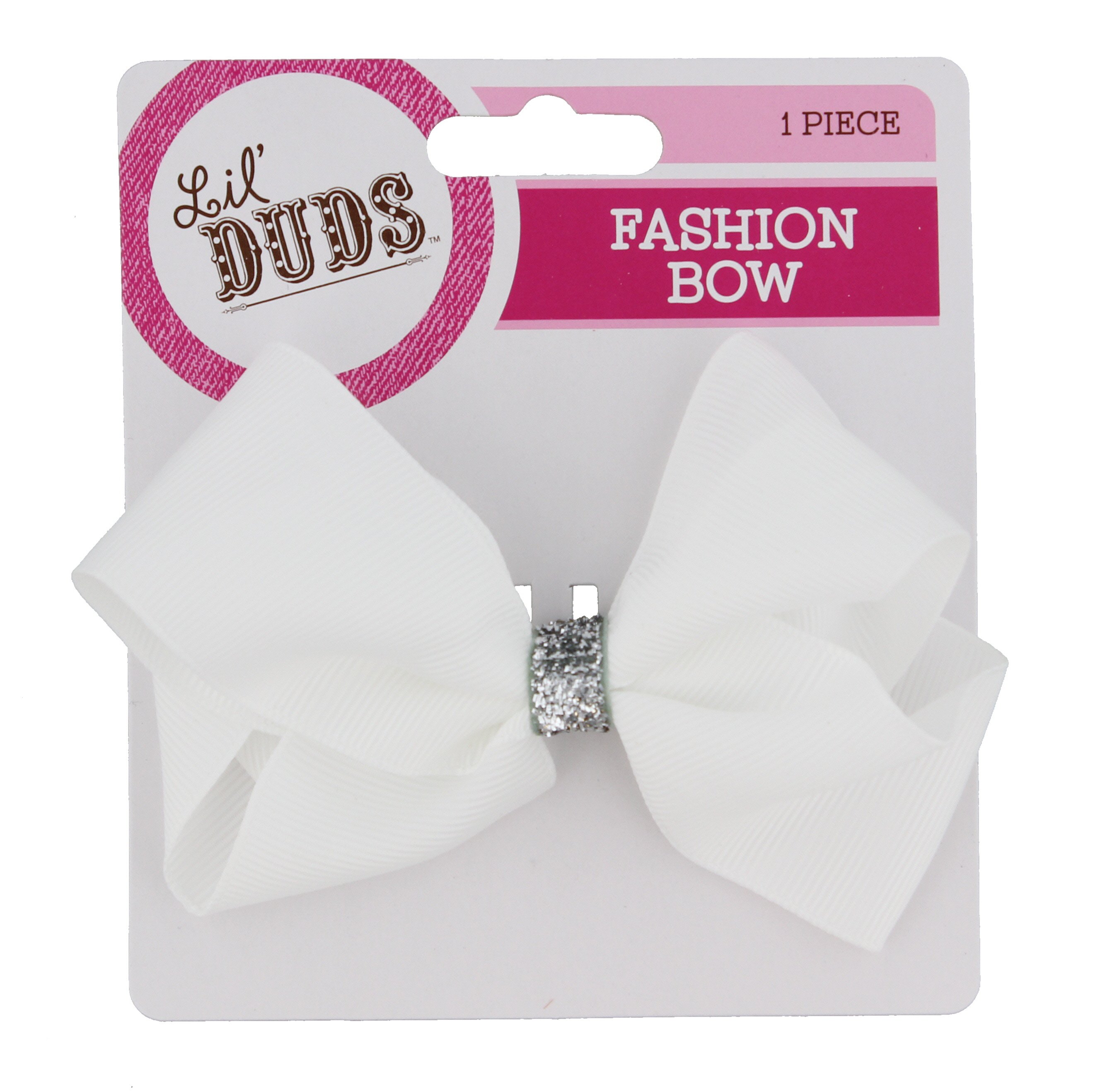 Lil' Duds White Sparkle Grosgrain Fashion Bow - Shop Hats & Hair ...