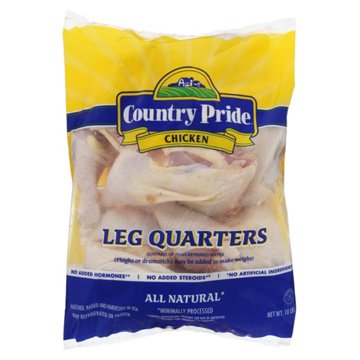 Country Pride Chicken Leg Quarters, 10 lb bag