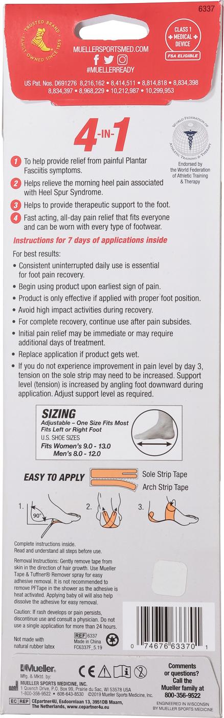 Mueller Plantar Fasciitis Pain Relief Tape; image 2 of 2