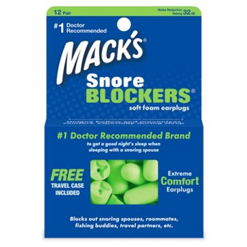 Mack's Snore Blockers Soft Foam Earplugs, 12 pair