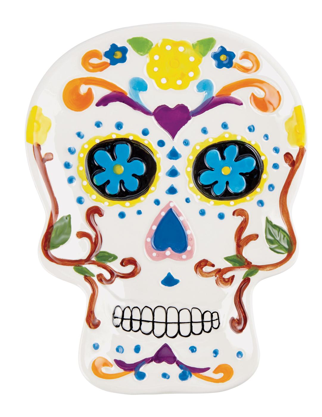 Holiday Market Day of the Dead Ceramic Sugar Skull Candy Plate ...