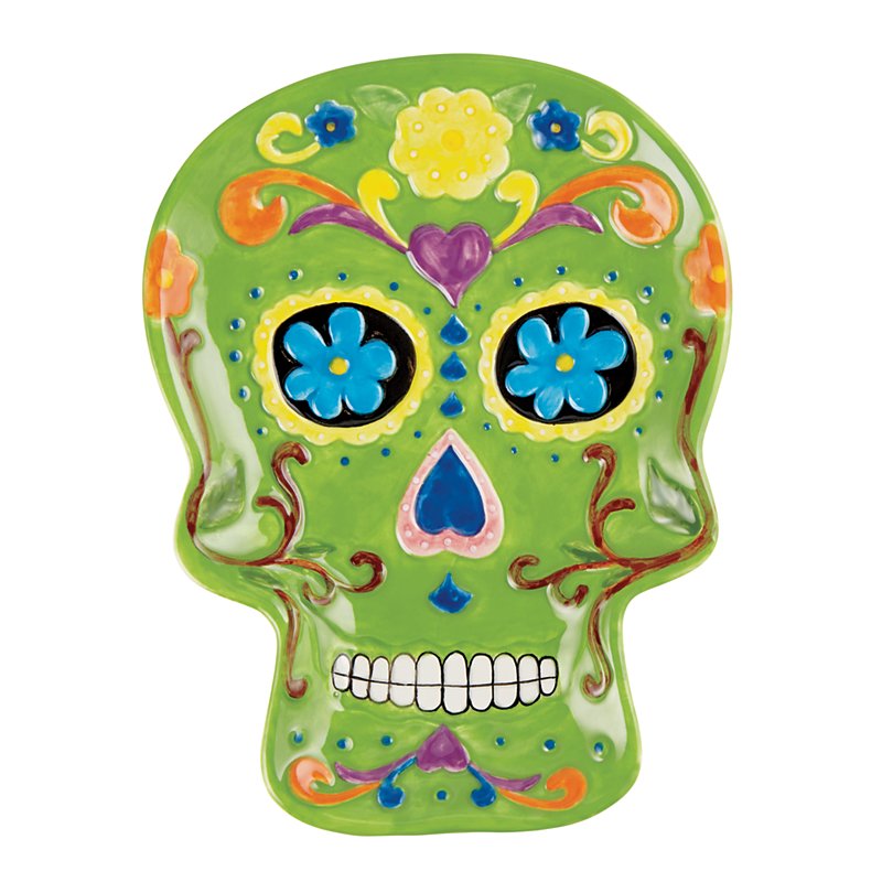 Holiday Market Day of the Dead Ceramic Sugar Skull Candy Plate ...