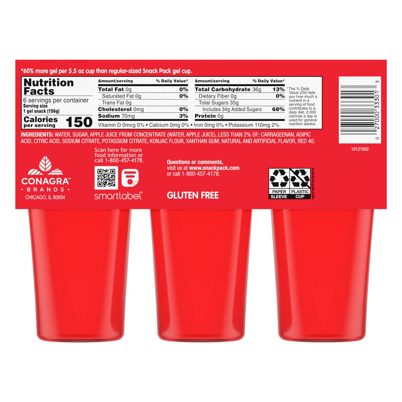 Snack Pack Super Size Strawberry Juicy Gels Cups; image 4 of 7