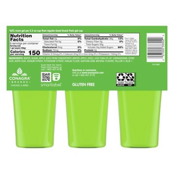 Snack Pack Super Size Lemon-Lime Juicy Gels Cups, 6 ct