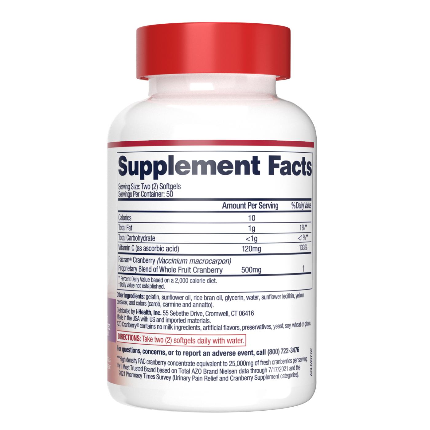 Azo Cranberry Softgels Shop Herbs & homeopathy at HEB