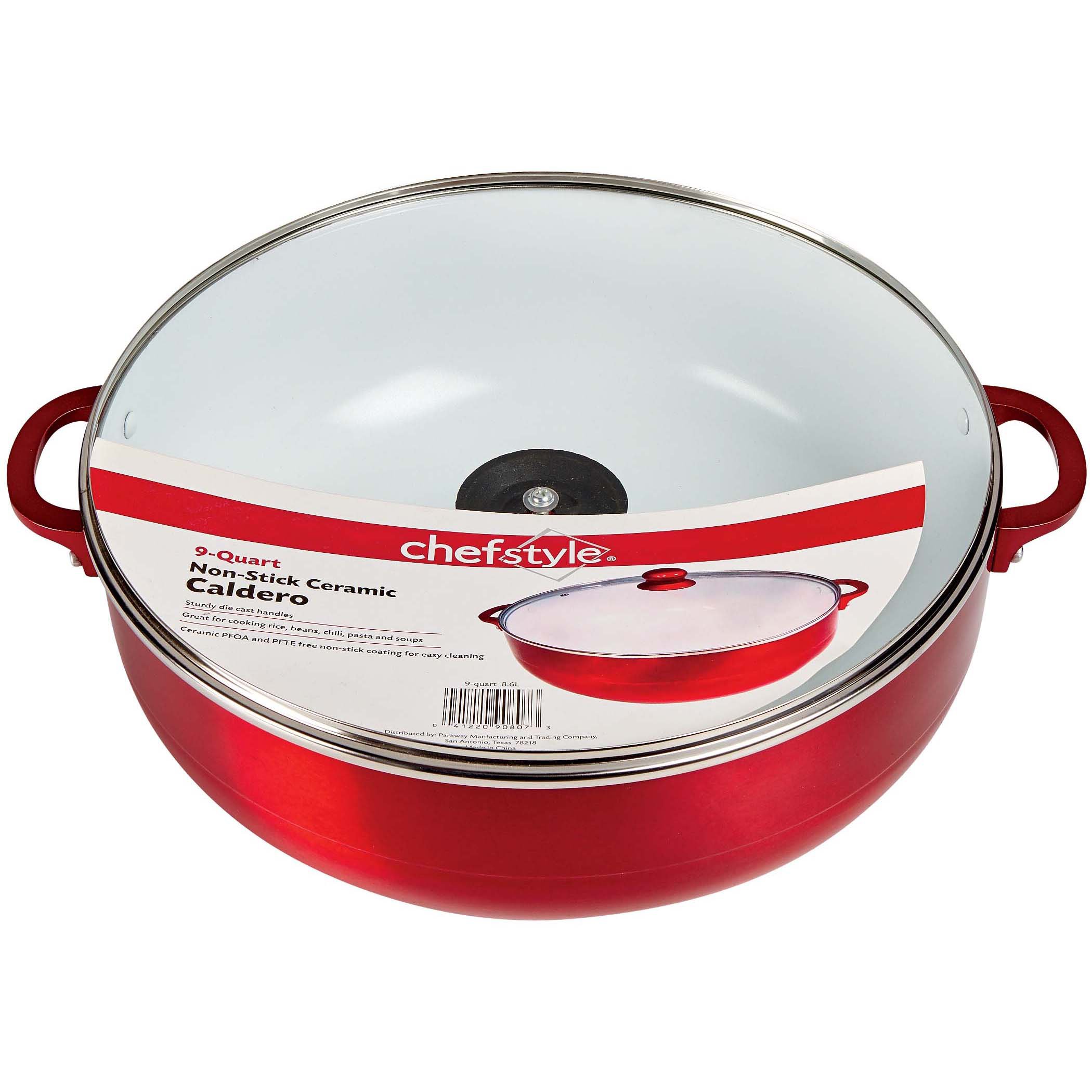 chefstyle Ceramic Nonstick Cauldron with Glass Lid Shop Cookware at HEB