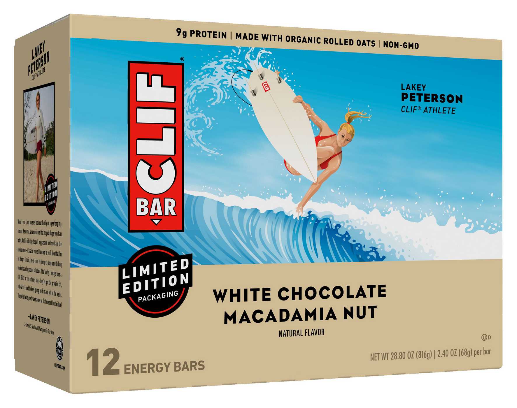 Clif Bar 9g Protein Energy Bars - White Chocolate Macadamia Nut; image 1 of 2