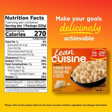 Lean Cuisine 17g Protein Vermont White Cheddar Mac & Cheese Frozen Meal