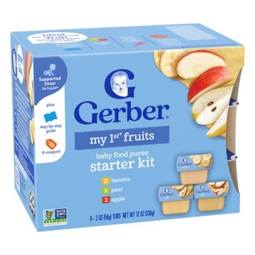 Gerber Stage 1 Baby Food Starter Kit - Banana Pear & Apple, 2 oz Tubs