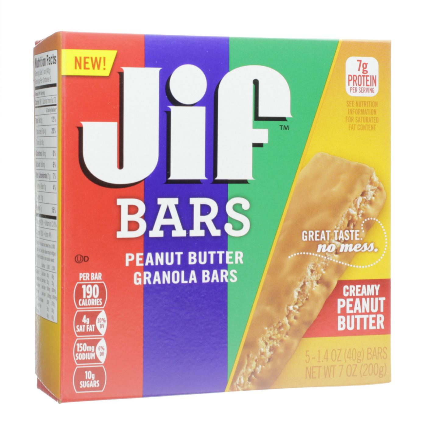 Jif Creamy Peanut Butter Granola Bars; image 1 of 2