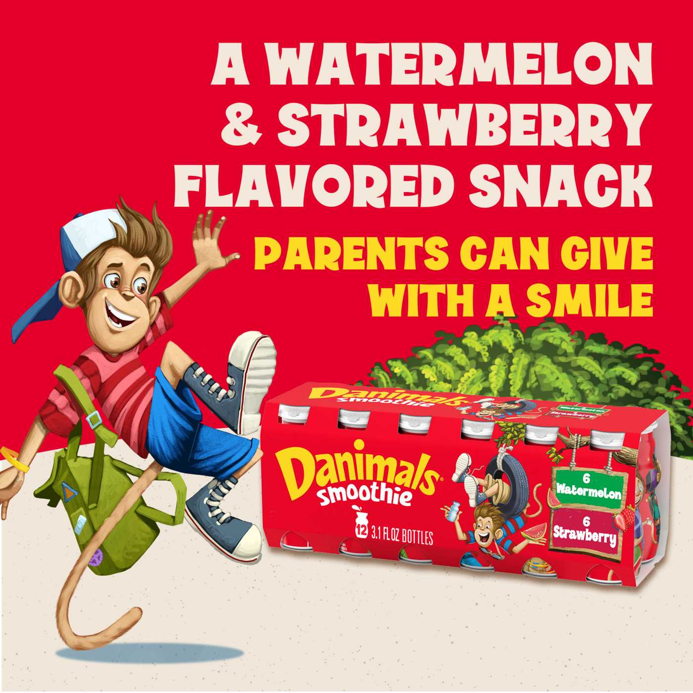 Danimals Smoothies 12 pk Bottles Variety Pack - Strawberry & Watermelon ; image 7 of 8