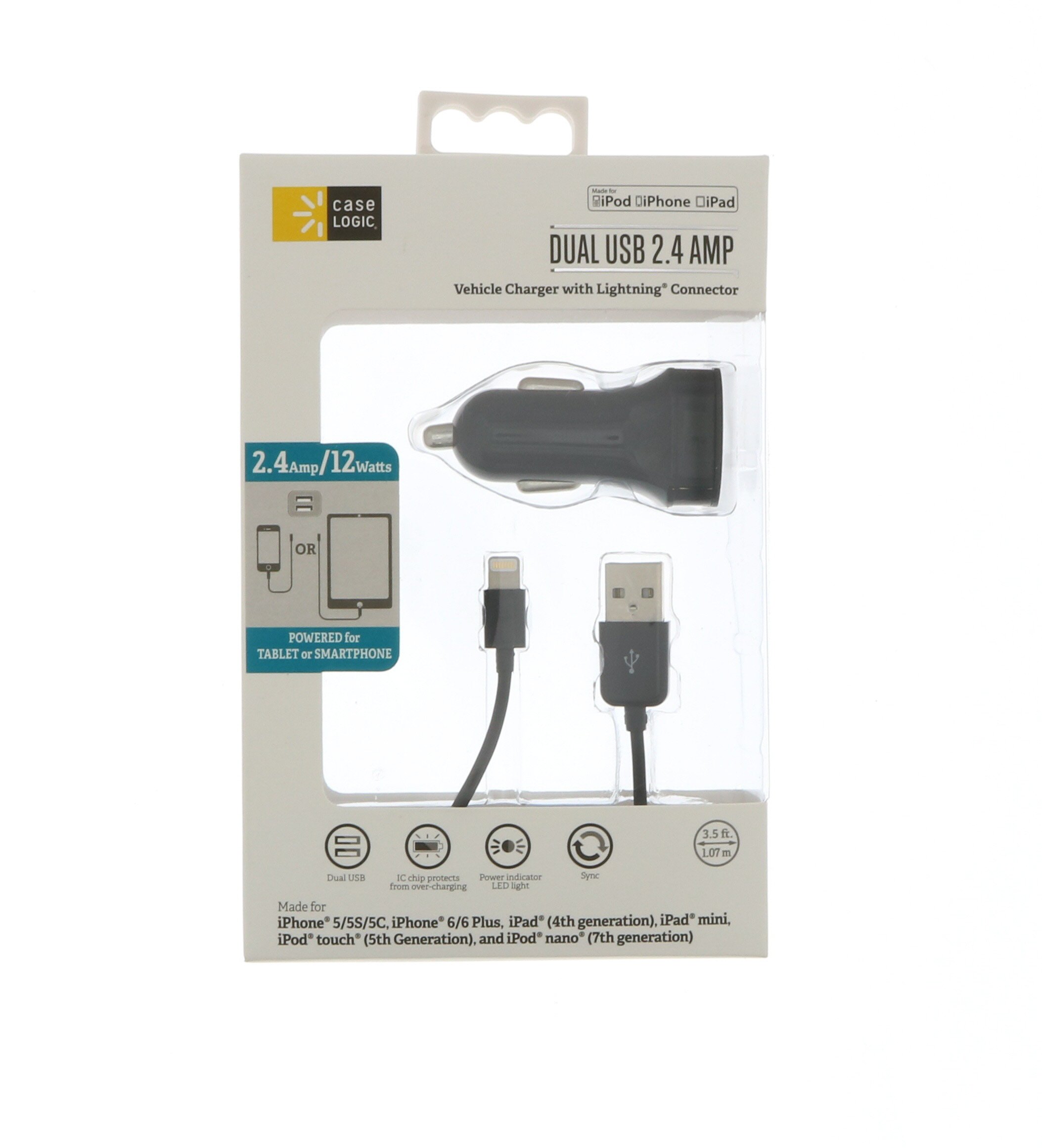 Case Logic 2.4 Amp Lightning Car Charger Shop Phone Chargers at HEB