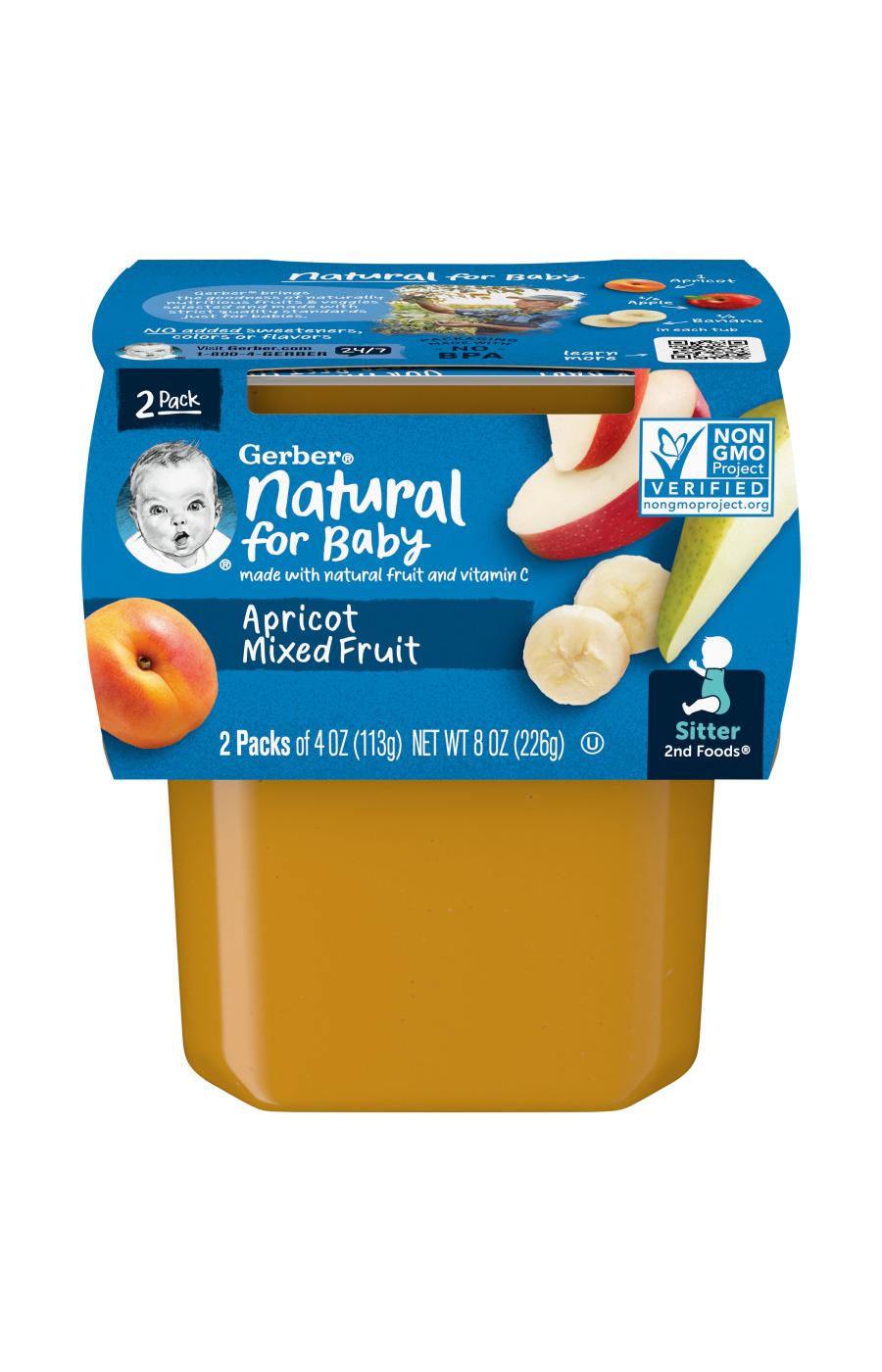 Gerber Natural for Baby 2nd Foods - Apricot Mixed Fruit; image 1 of 8