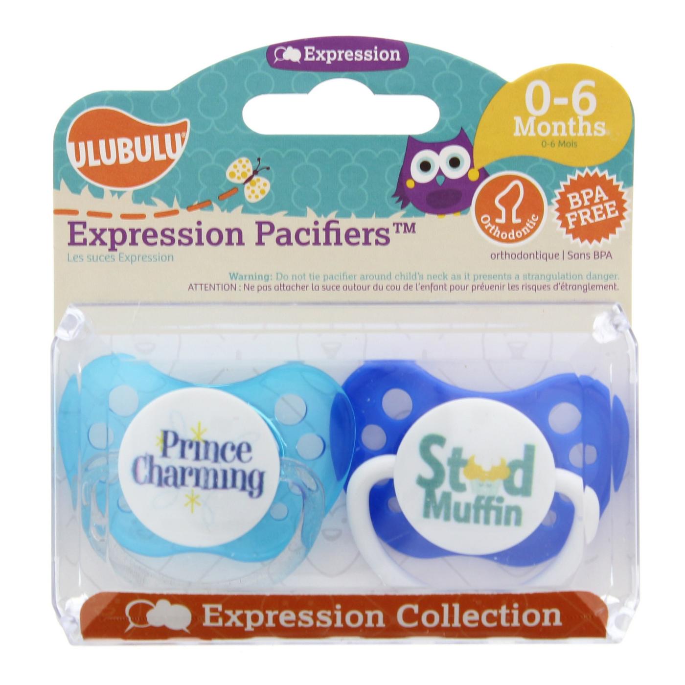 Ulubulu Expression Pacifiers, 0-6 Months, Assorted Colors; image 1 of 3