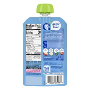 Gerber Stage 2 Baby Food Pouch - Organic Apple Zucchini Spinach Strawberry Puree