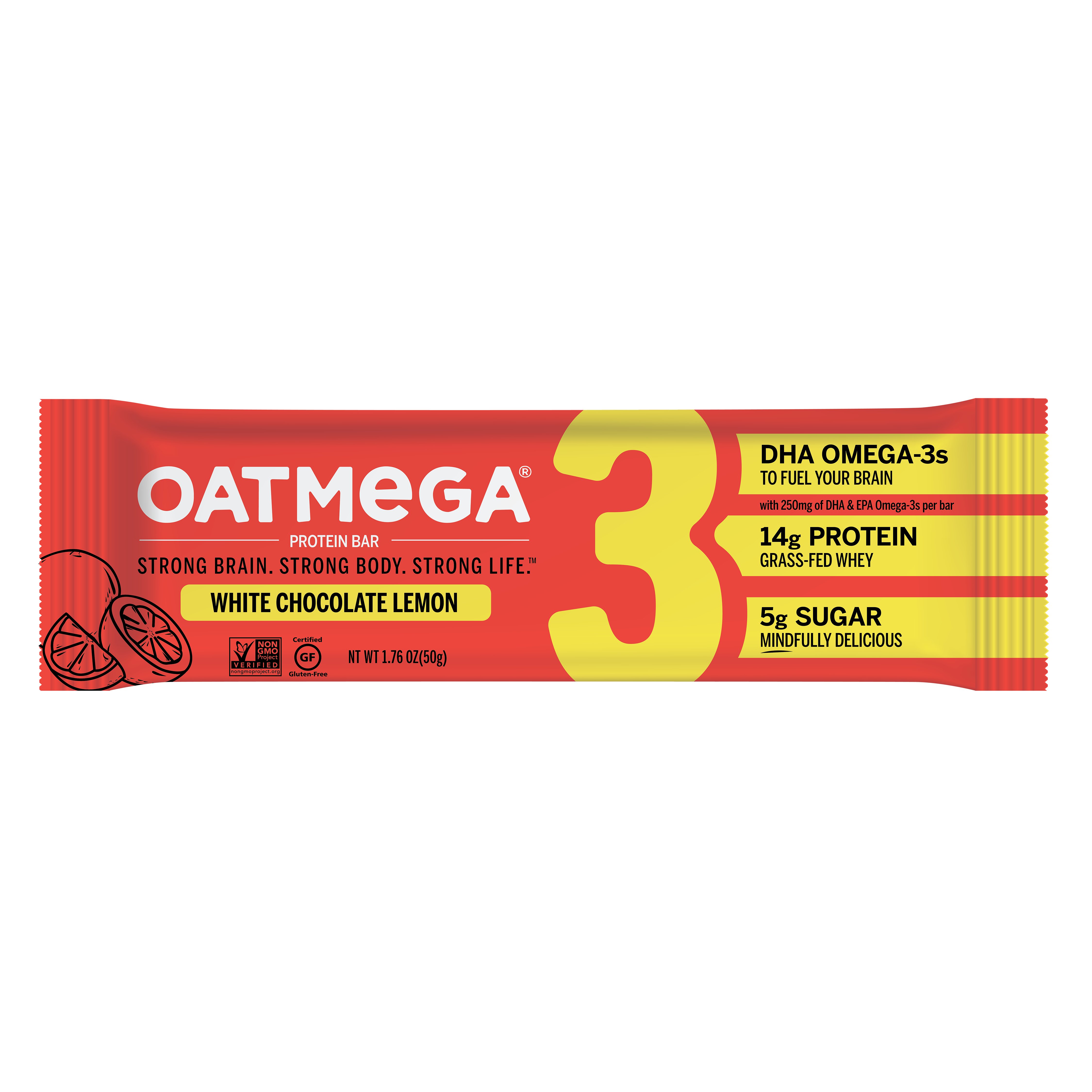Oatmega Lemon Chia Protein Bar Shop Granola & Snack Bars at HEB