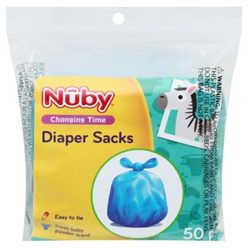 Nuby Diaper Sacks Disposal Bags - Fresh Baby Powder Scent, 50 ct