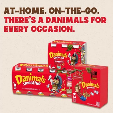 Dannon Danimals Smoothie 18 pk Bottles Variety Pack - Strawberry & Strawberry & Banana, 3.1 oz