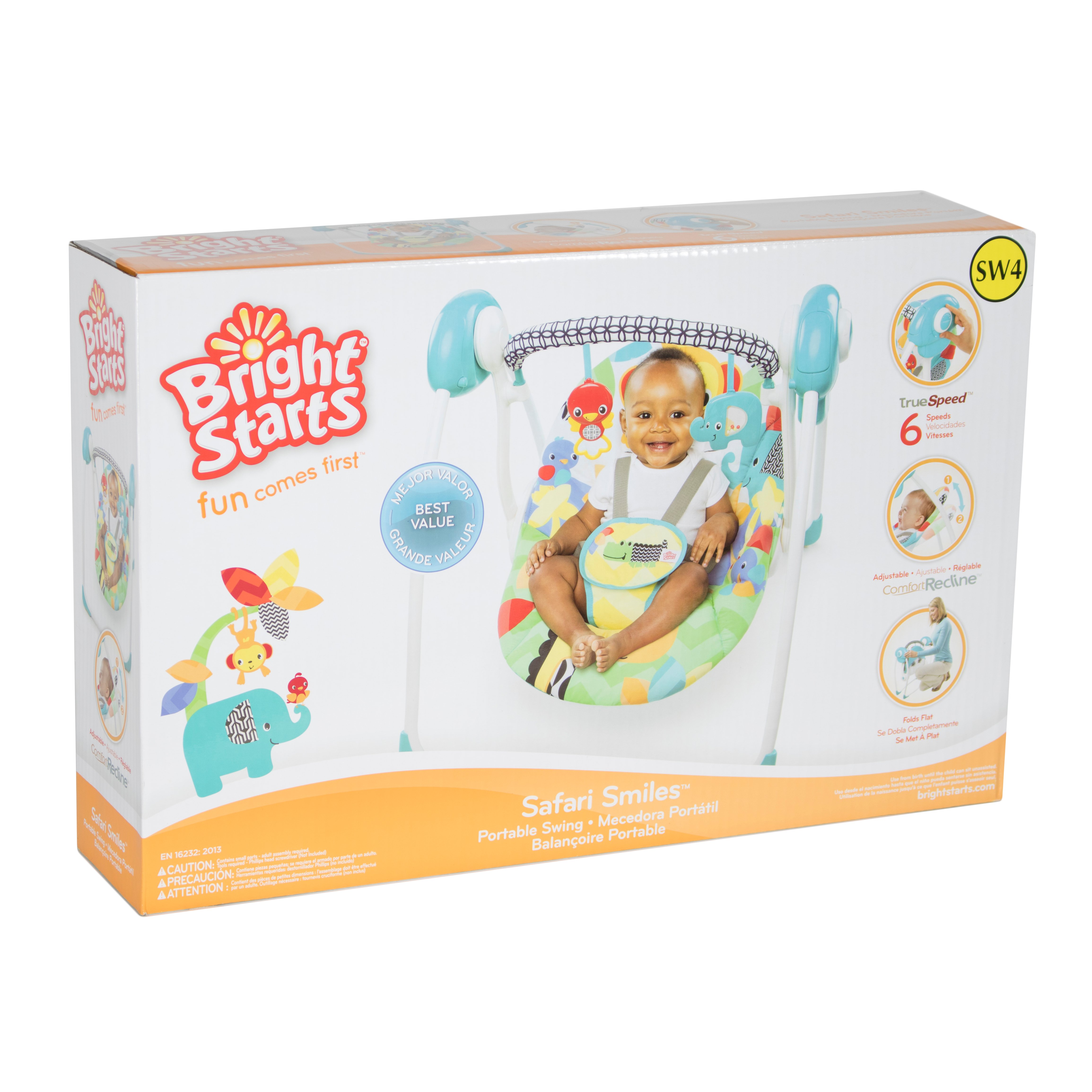 Bright Starts Safari Smiles Portable Swing