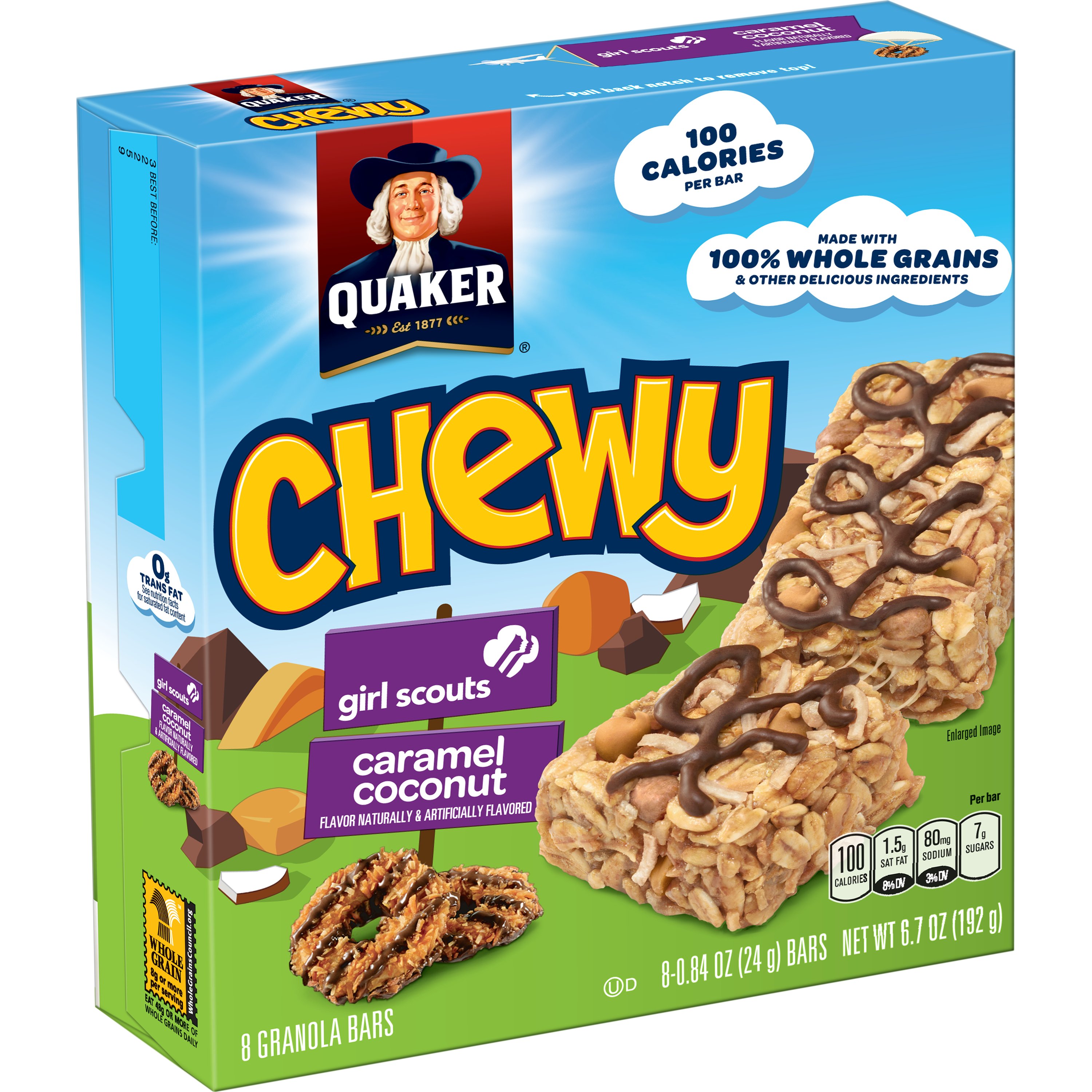 Quaker Chewy Girl Scouts Caramel Coconut Granola Bars Shop Granola