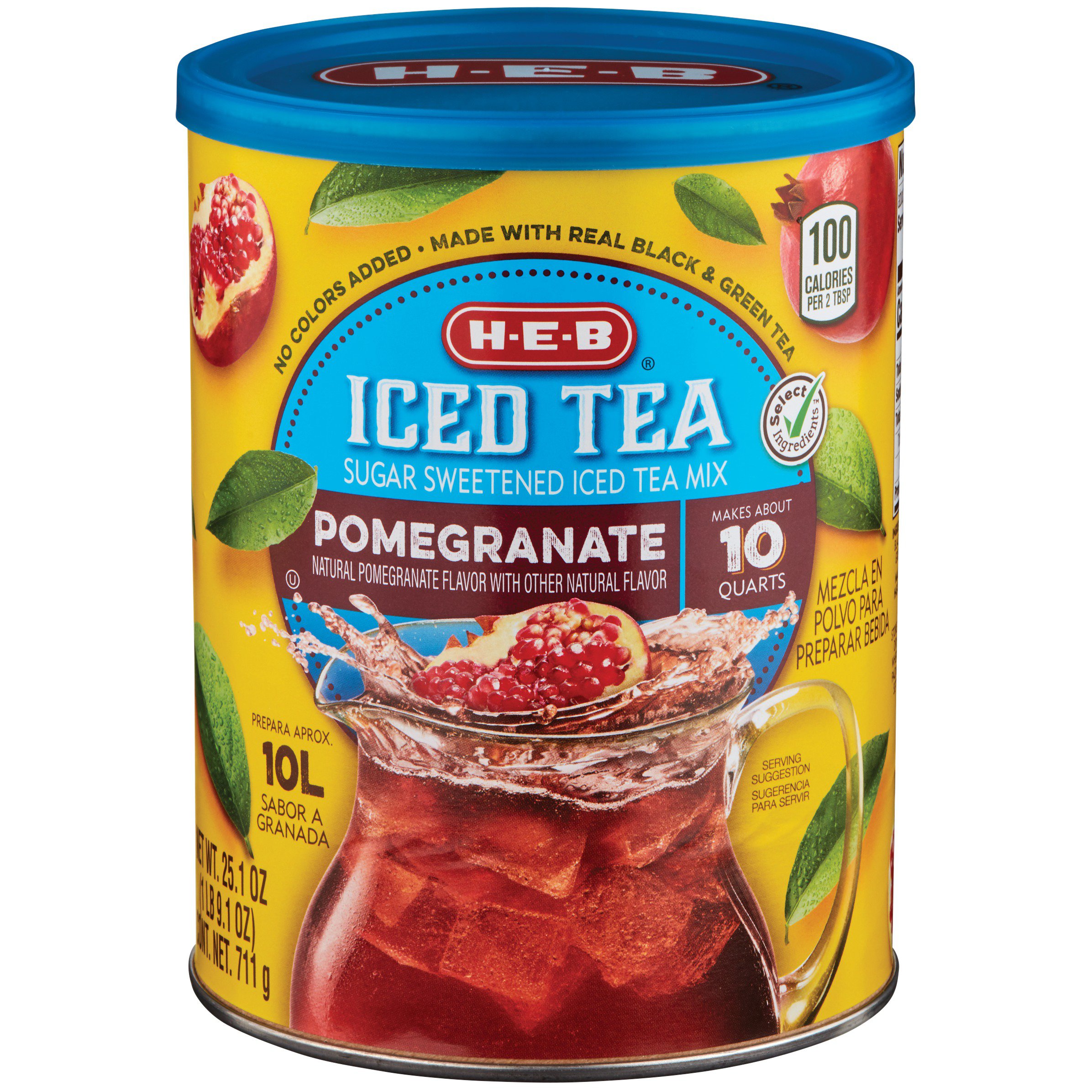 H-E-B Select Ingredients Pomegranate Sugar Sweetened Iced Tea Mix ...