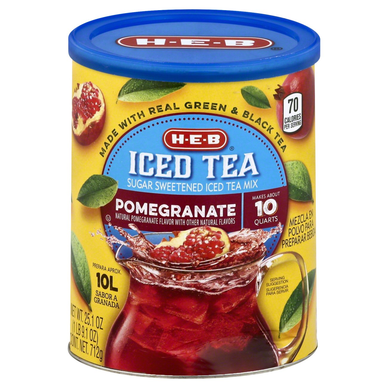 H-E-B Pomegranate Sugar Sweetened Iced Tea Mix - Shop Tea At H-E-B