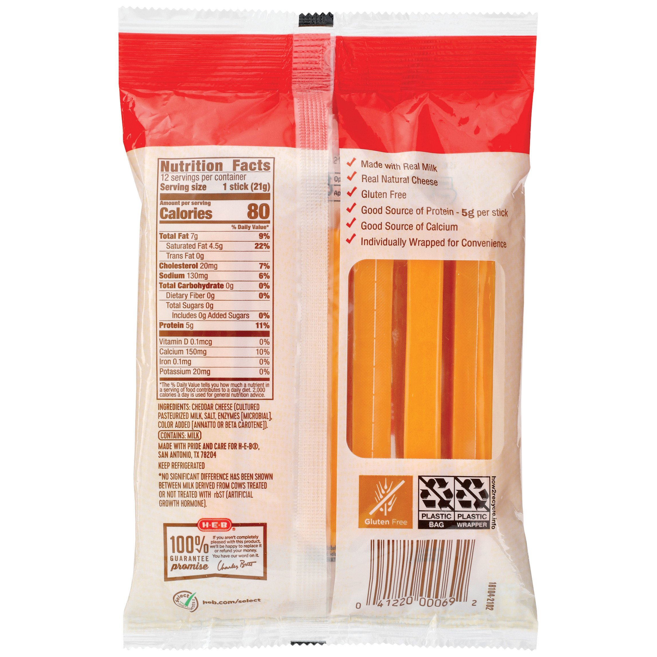 H-E-B Sharp Cheddar Cheese Sticks, 12 Ct - Shop Cheese At H-E-B