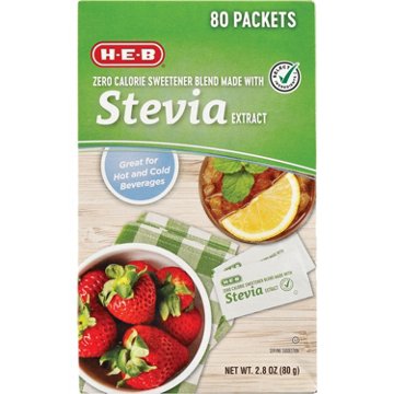 H-E-B Zero Calorie Stevia Blend Sweetener Packets, 80 ct