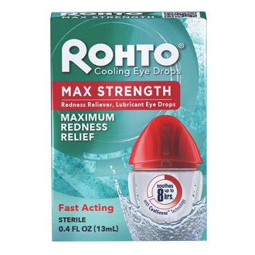 Rohto Max Strength Lubricant Eye Drops, 0.4 oz