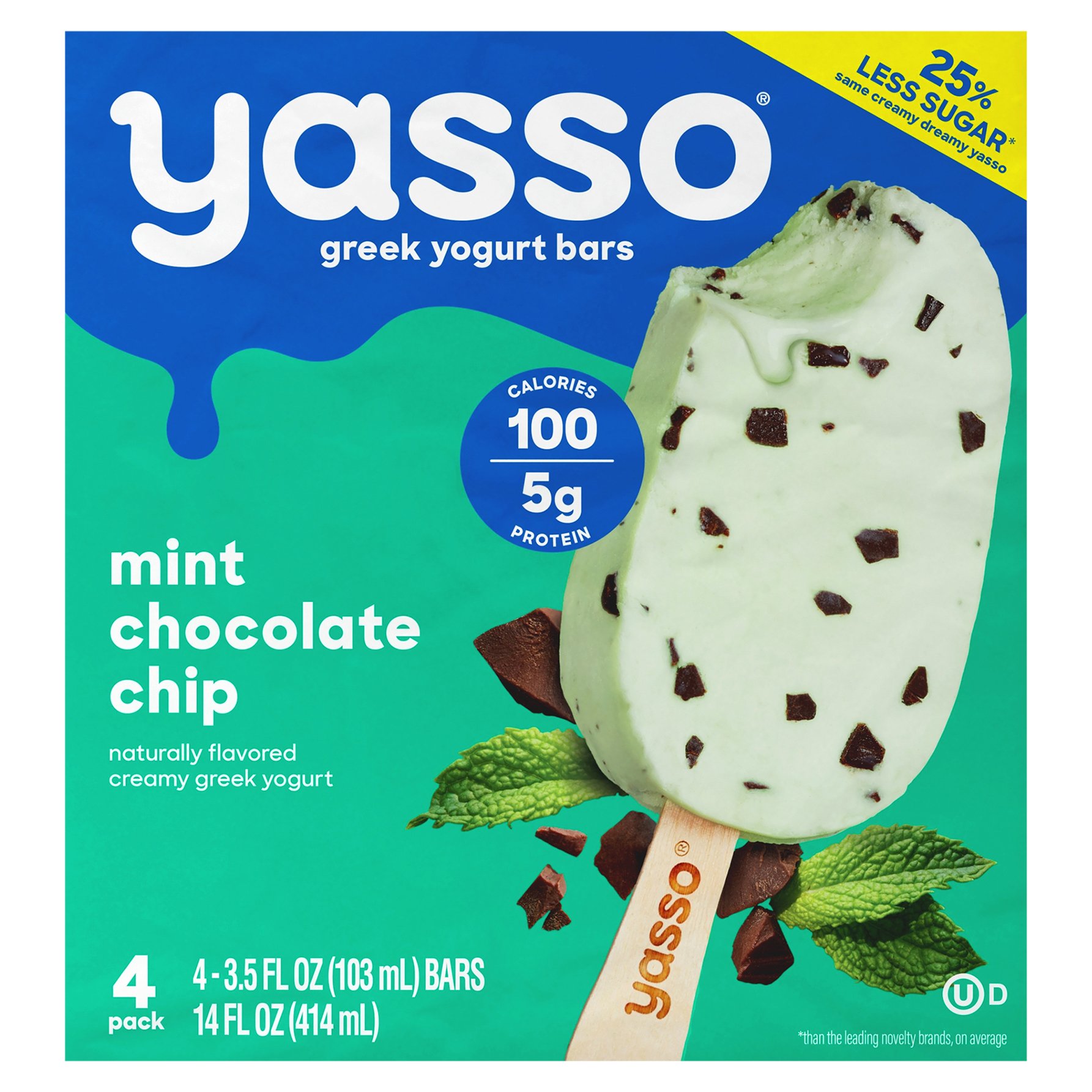 Yasso Mint Chocolate Chip Frozen Greek Yogurt Bars - Shop Bars & pops 