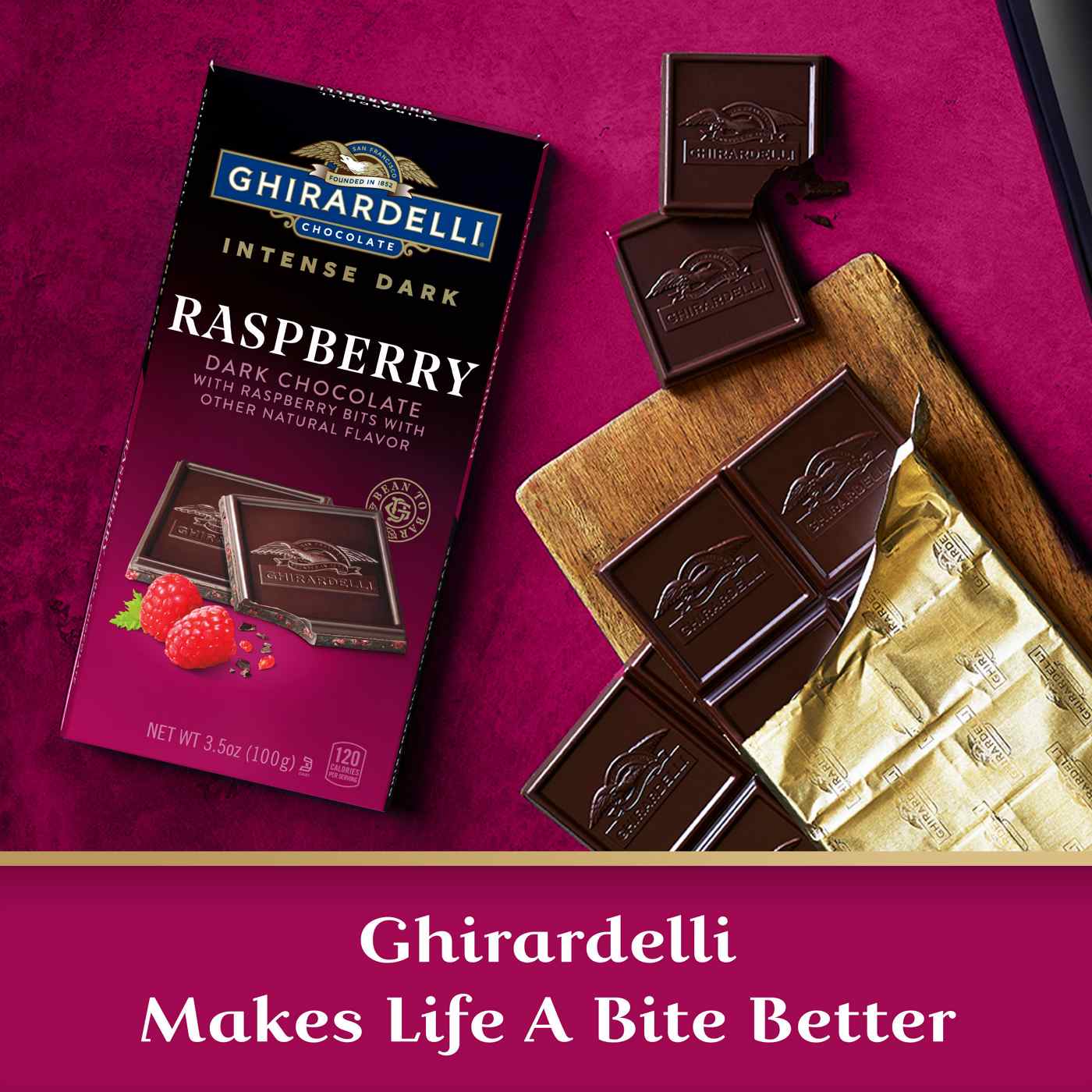 Ghirardelli Intense Dark Raspberry Chocolate Bar; image 5 of 7