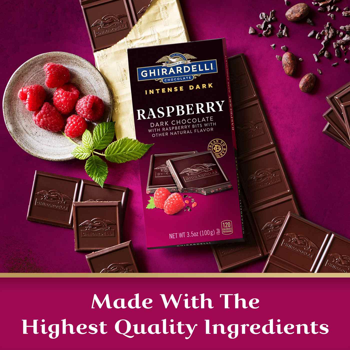 Ghirardelli Intense Dark Raspberry Chocolate Bar; image 7 of 7