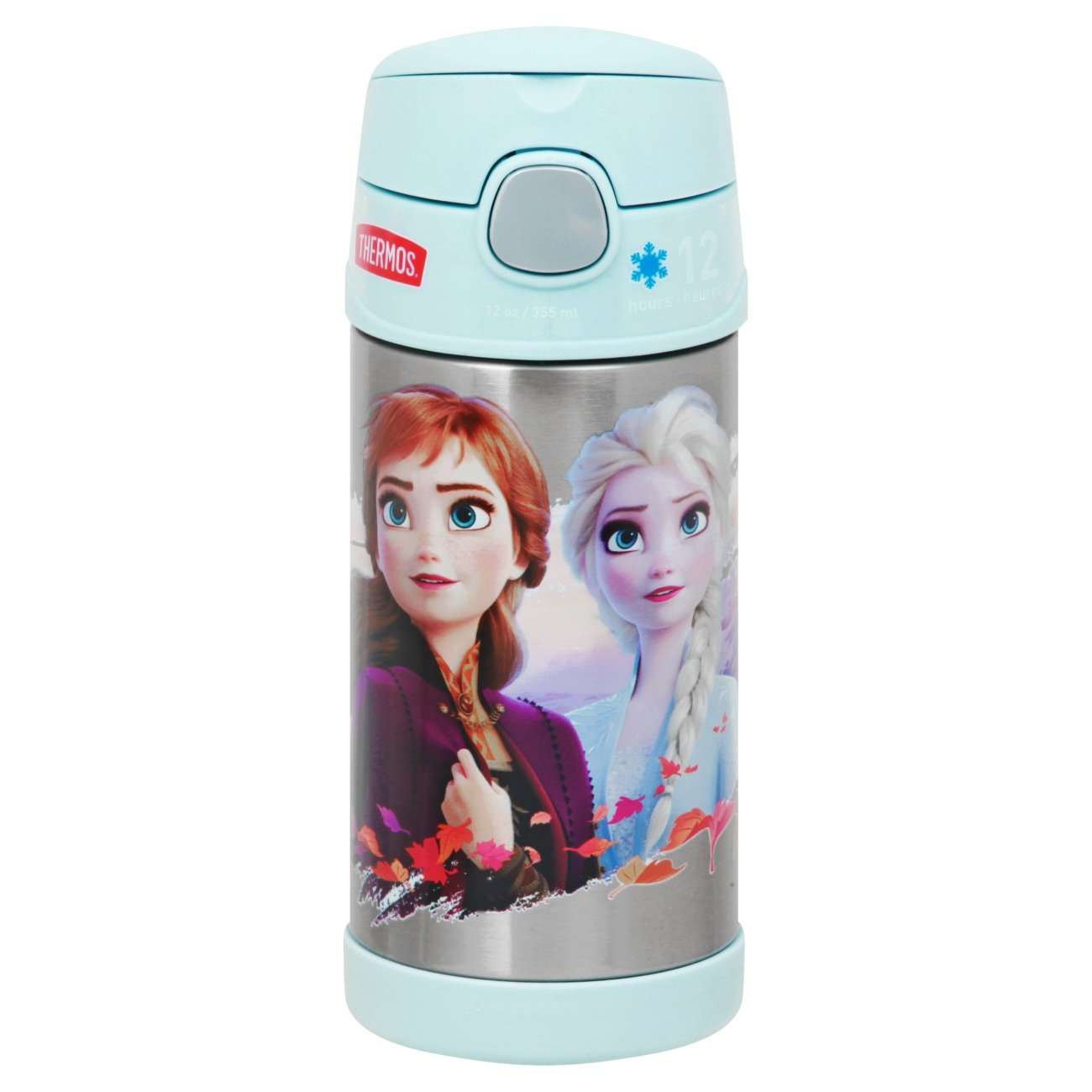 2x new FROZEN Disney Thermos Funtainer Pink Blue Insulated Drink Bottle Princess 