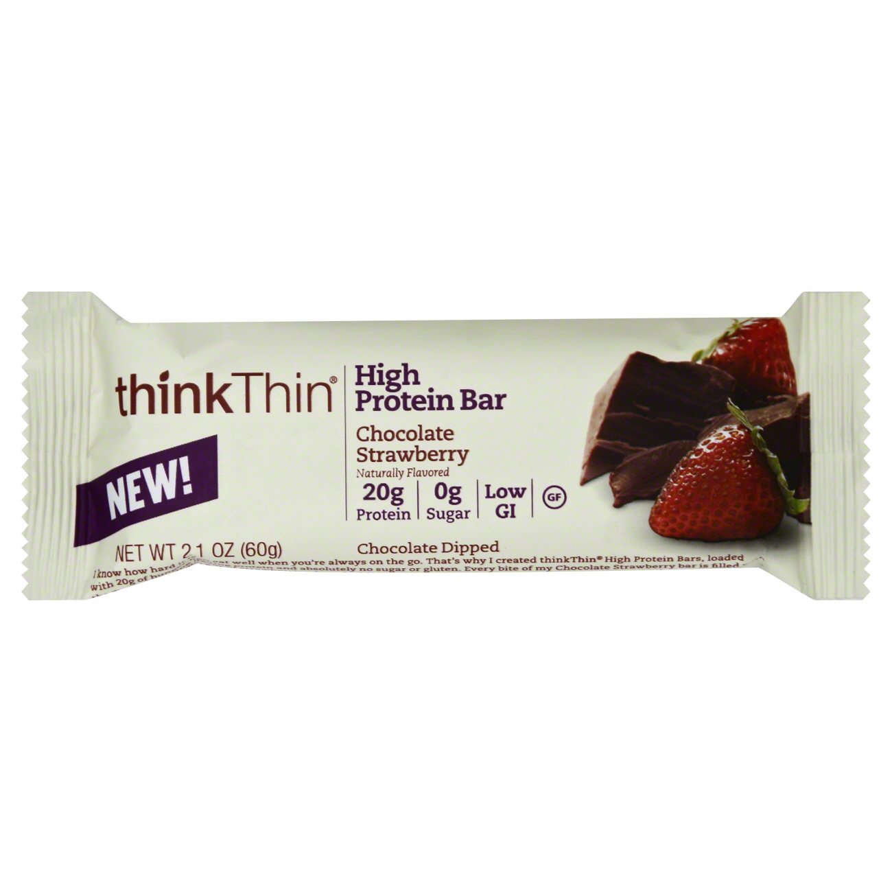 thinkThin 20g Protein Bar - Chocolate Strawberry High - Shop Granola ...