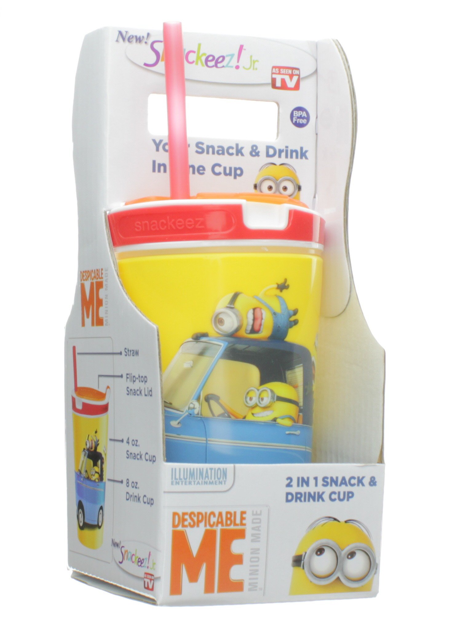 Snackeez Jr. Snack & Drink Cup, 2 in 1, Despicable Me