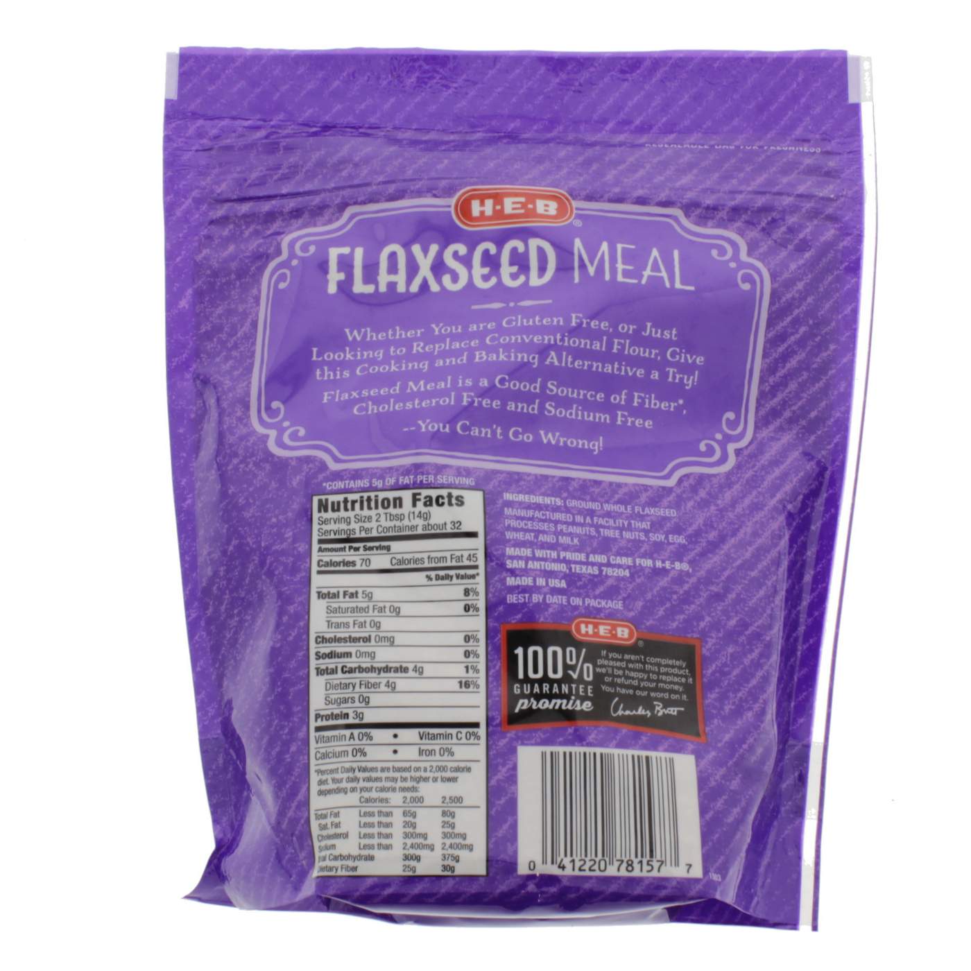 HEB Flaxseed Meal Gluten Free Shop Flour at HEB