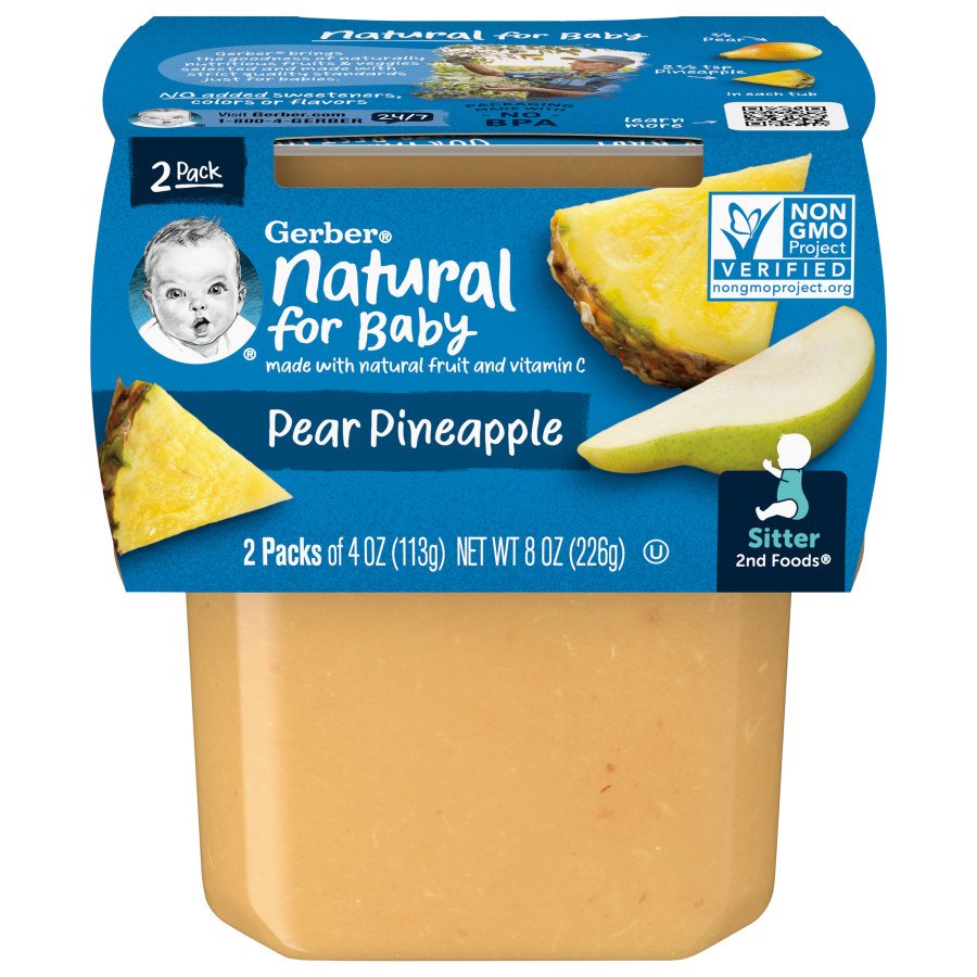 Gerber Natural for Baby 2nd Foods - Pear & Pineapple - Shop Baby food ...