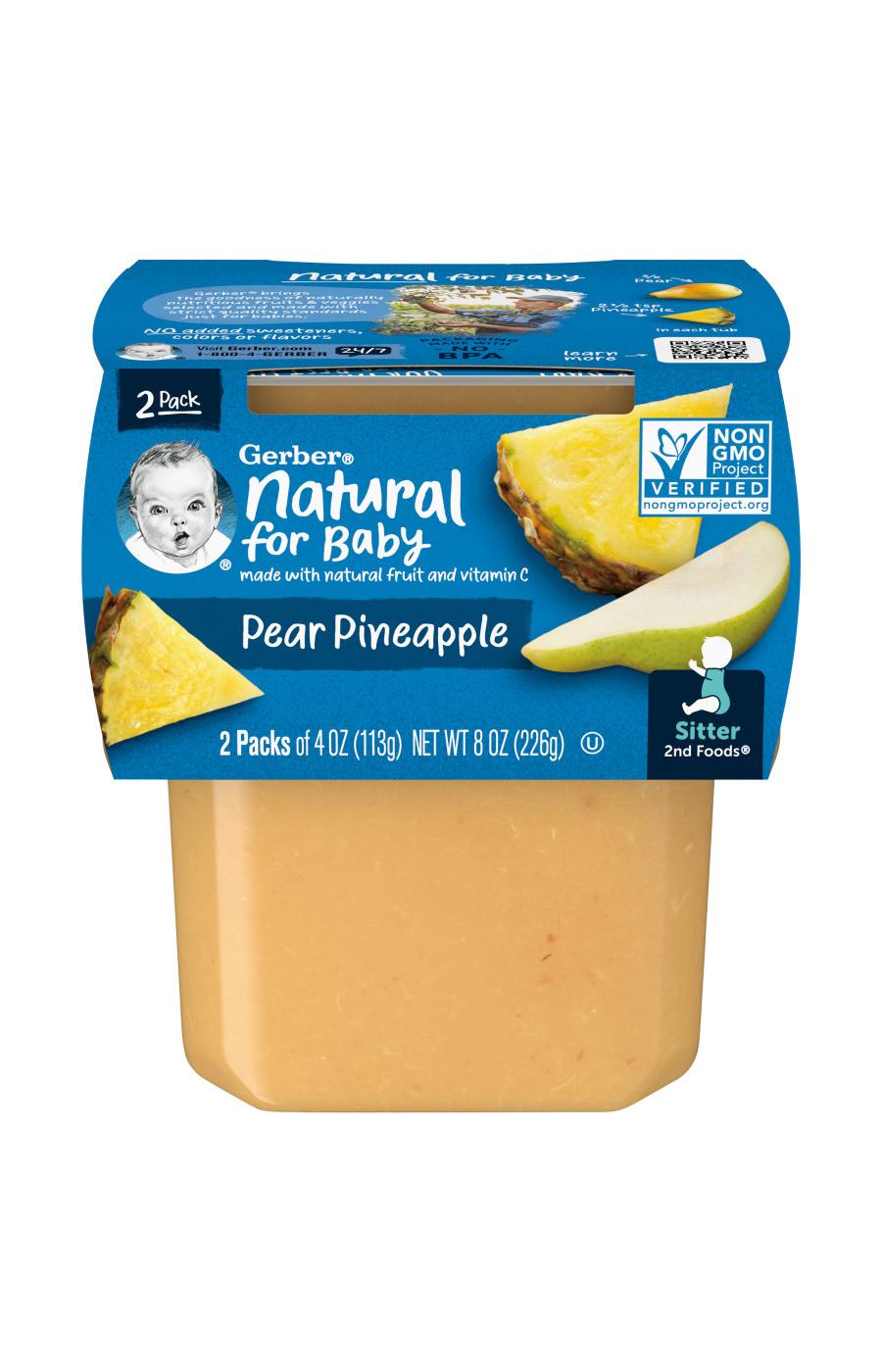 Gerber Natural for Baby 2nd Foods - Pear & Pineapple; image 1 of 8