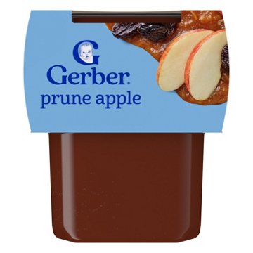 Gerber Stage 2 Baby Food - Prune Apple, 4 oz Tubs