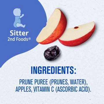 Gerber Stage 2 Baby Food - Prune Apple, 4 oz Tubs