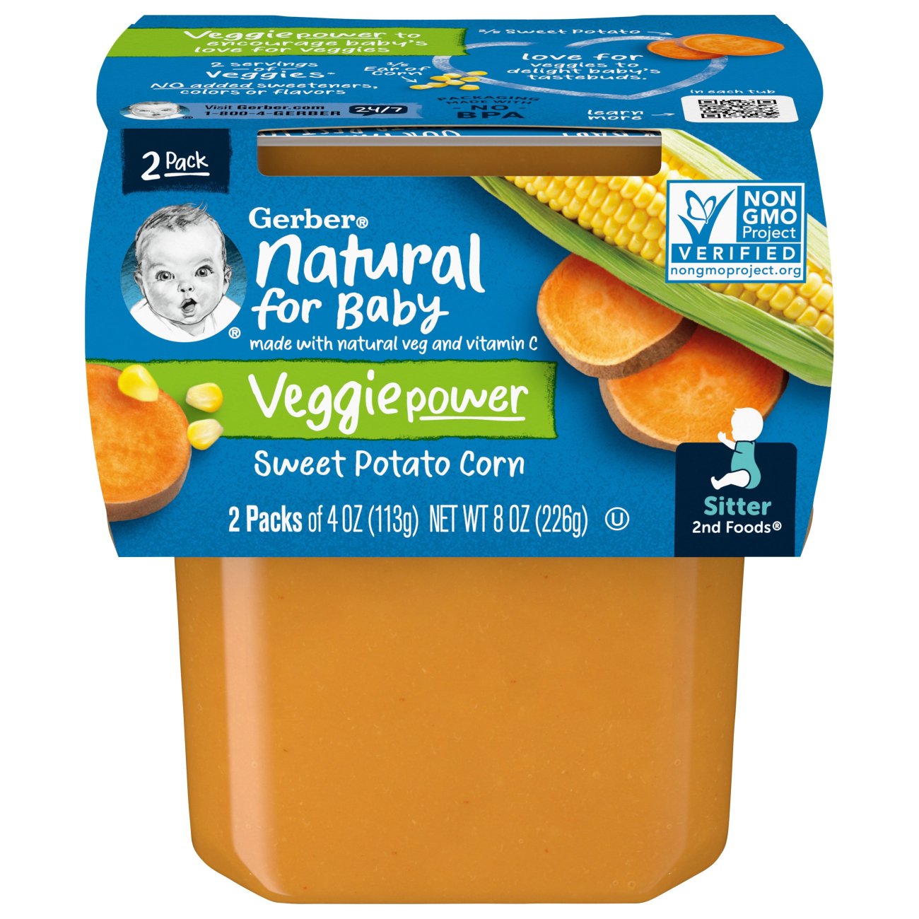 Gerber Natural for Baby Veggiepower 2nd Foods Sweet Potato & Corn