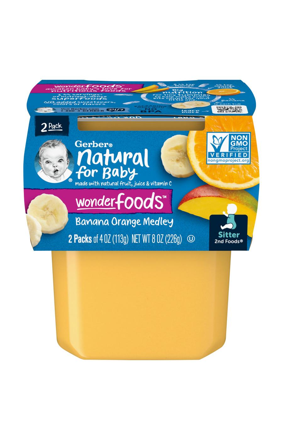 Gerber Natural for Baby WonderFoods 2nd Foods - Banana & Orange Medley; image 1 of 8