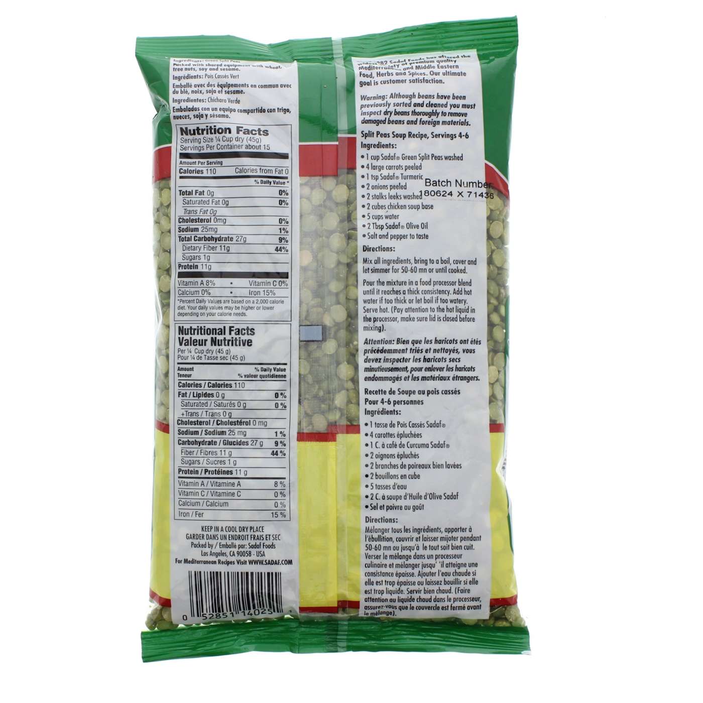 Sadaf Green Split Peas Shop Beans & legumes at HEB