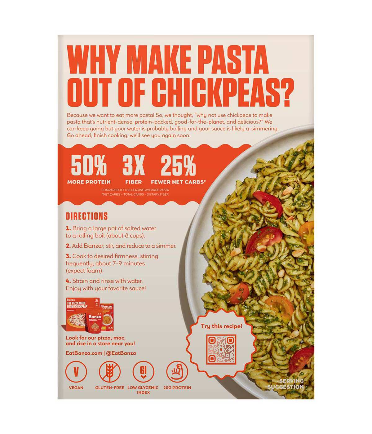 Banza 23g Protein Chickpea Rotini; image 2 of 3