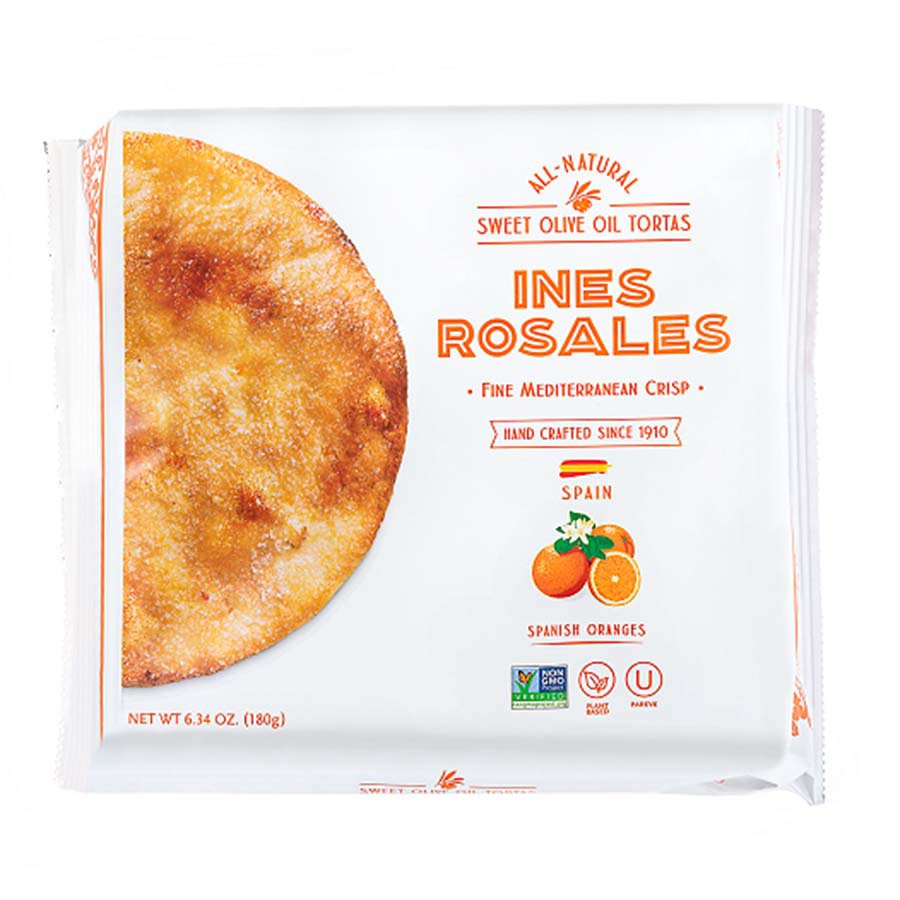 Ines Rosales Orange Sweet Olive Oil Tortas Fine Mediterranean Crisp, 6.3 oz