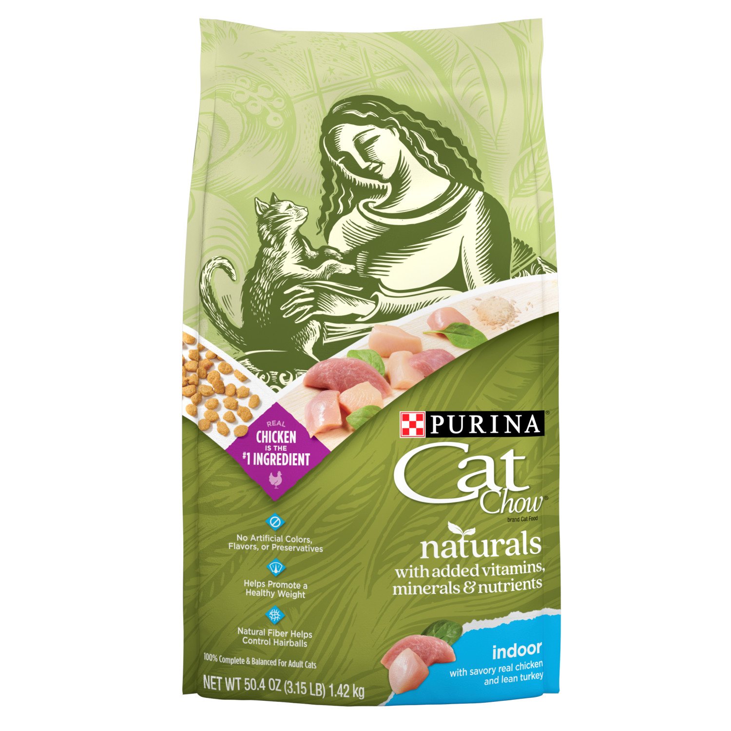 purina cat food green bag