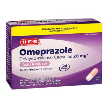 H-E-B Omeprazole Delayed Release Acid Relief Tablets – 20 mg, 42-ct