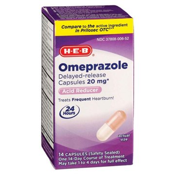 H-E-B Omeprazole Delayed Release Acid Relief Tablets – 20 mg, 14-ct